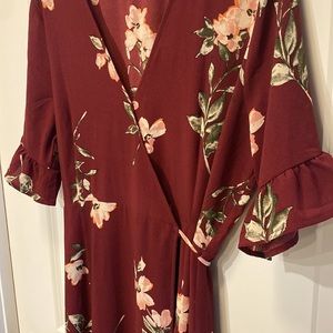 Floral maxi wrap dress